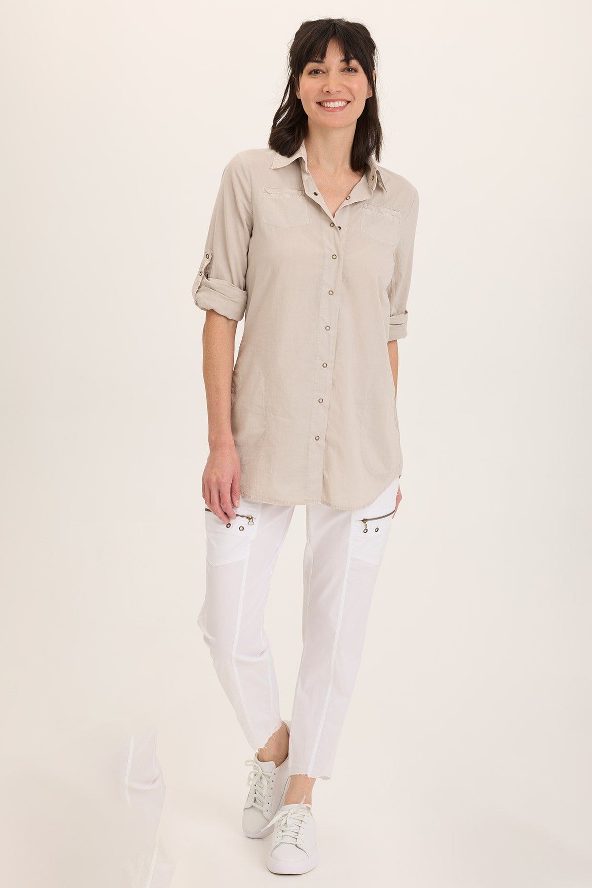 Wearables Reporter Soft Voile Button-Down Blouse 
