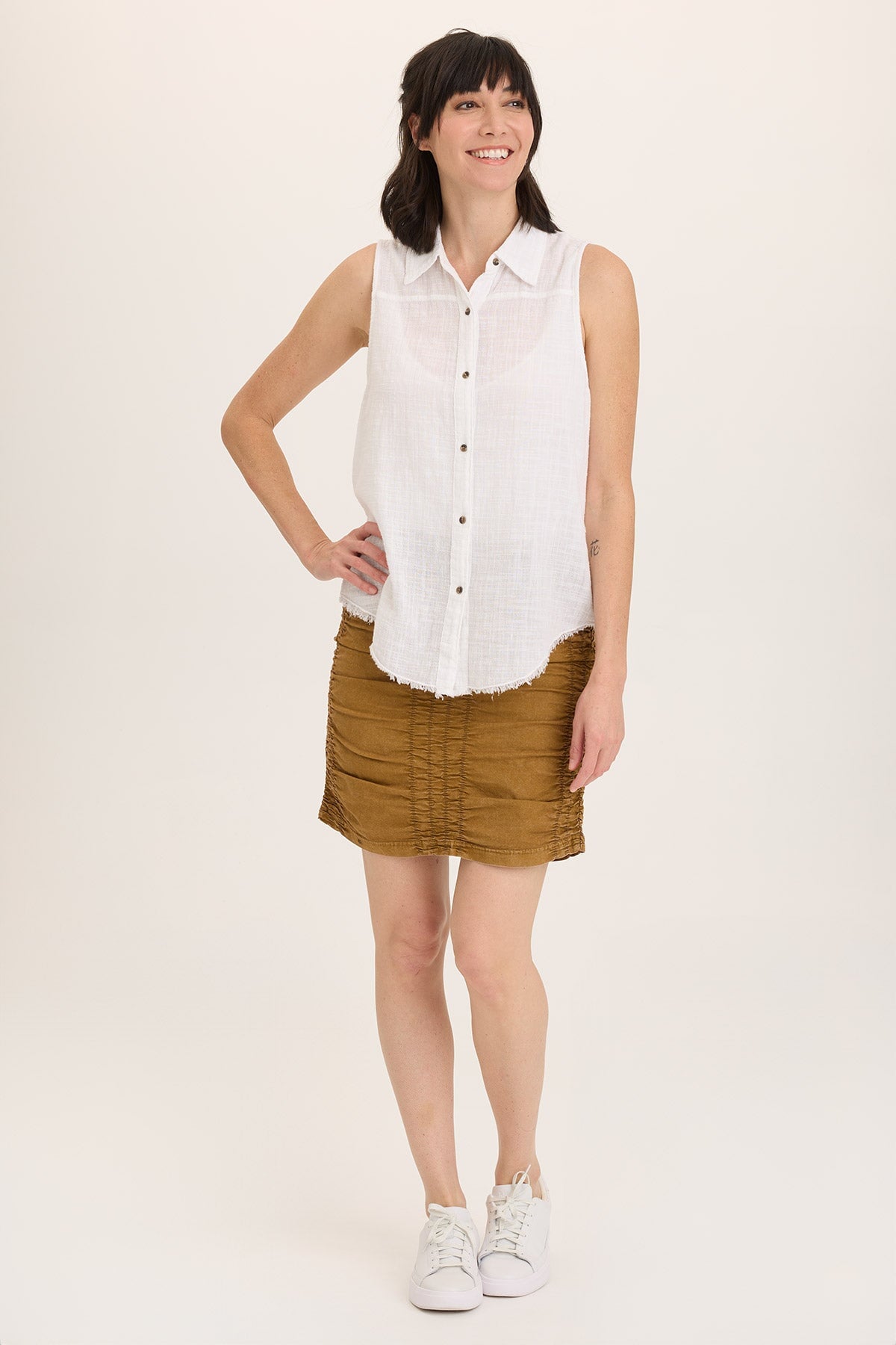 Wearables Trace Allover Ruched Pull-On Mini Skirt