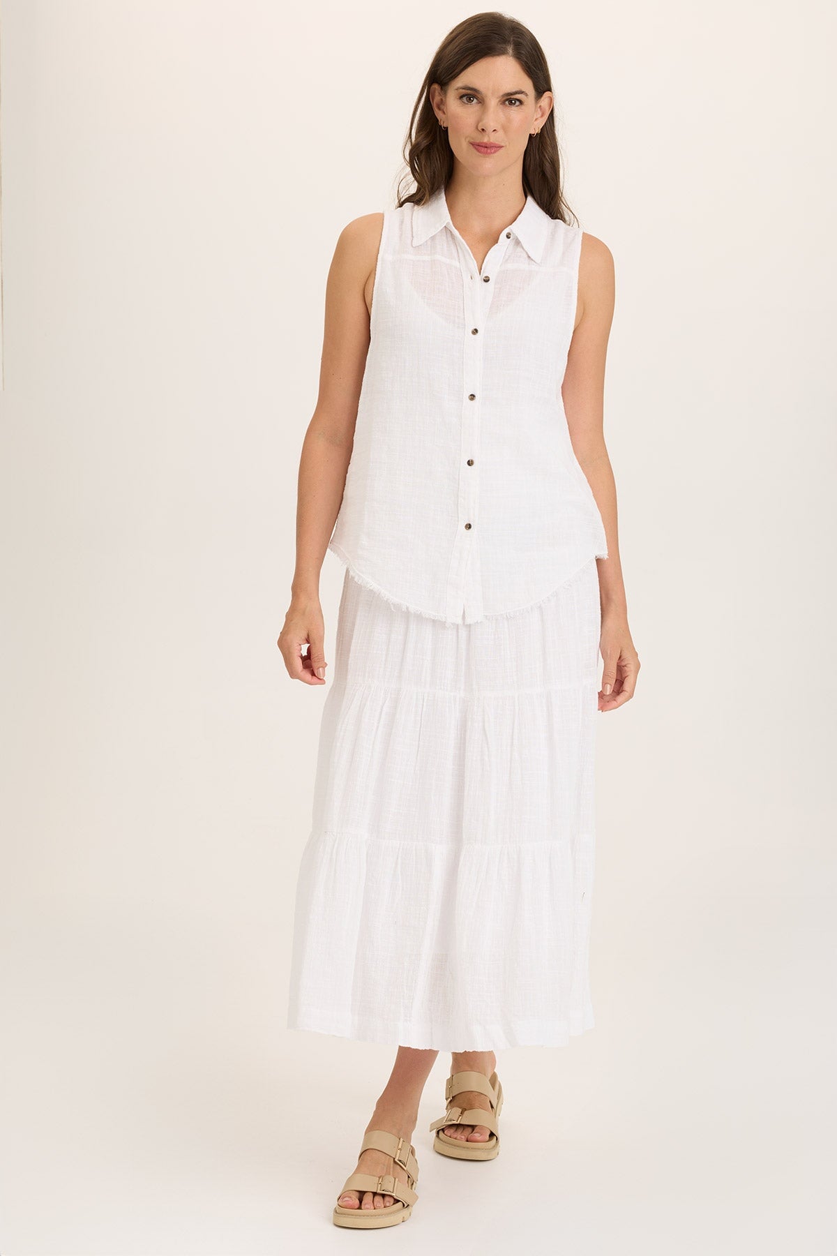 Wearables Paigene Gauze Tiered Skirt 