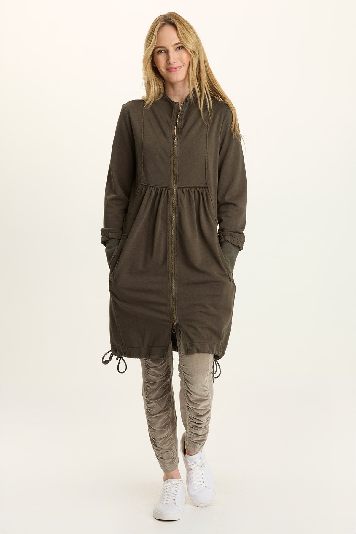 Wearables Fleece Longline Cinchable Jacket-Dress 