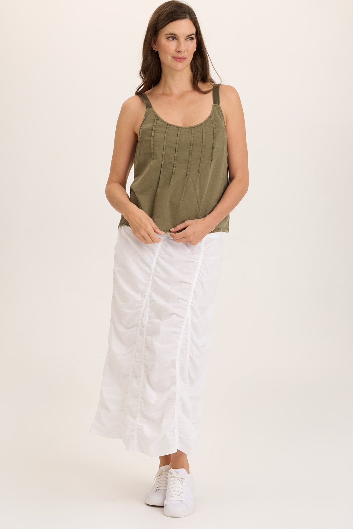 Wearables Shawnie Linen Billowy Pintuck Tank 