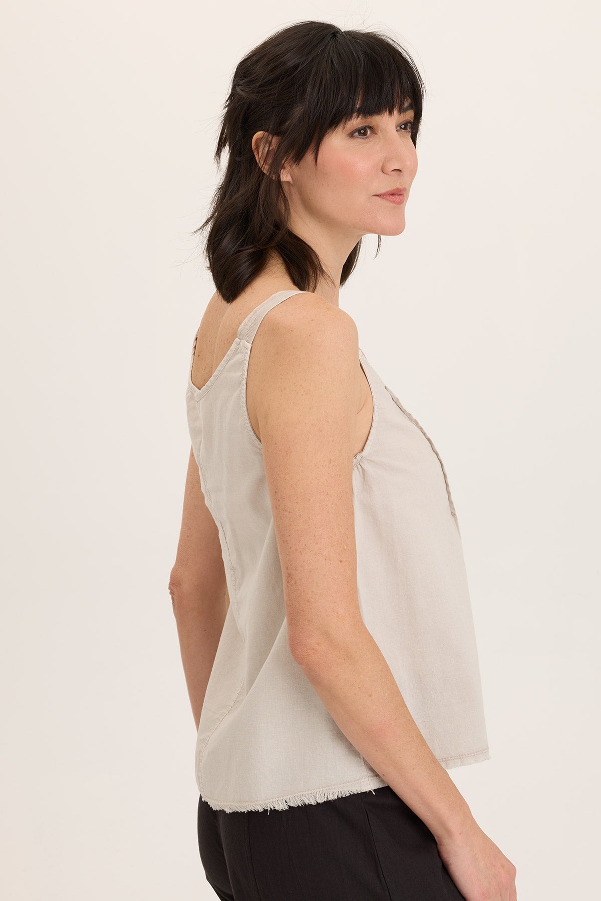 Wearables Shawnie Linen Billowy Pintuck Tank