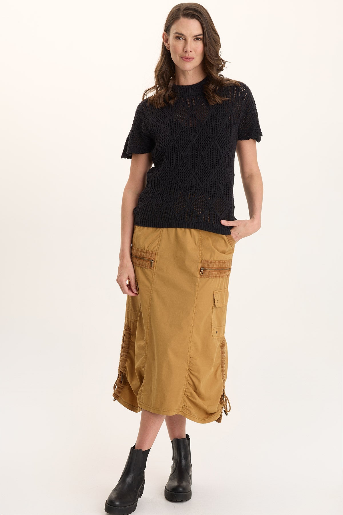 XCVI Sisu Corduroy Adjustable Cargo Midi Skirt