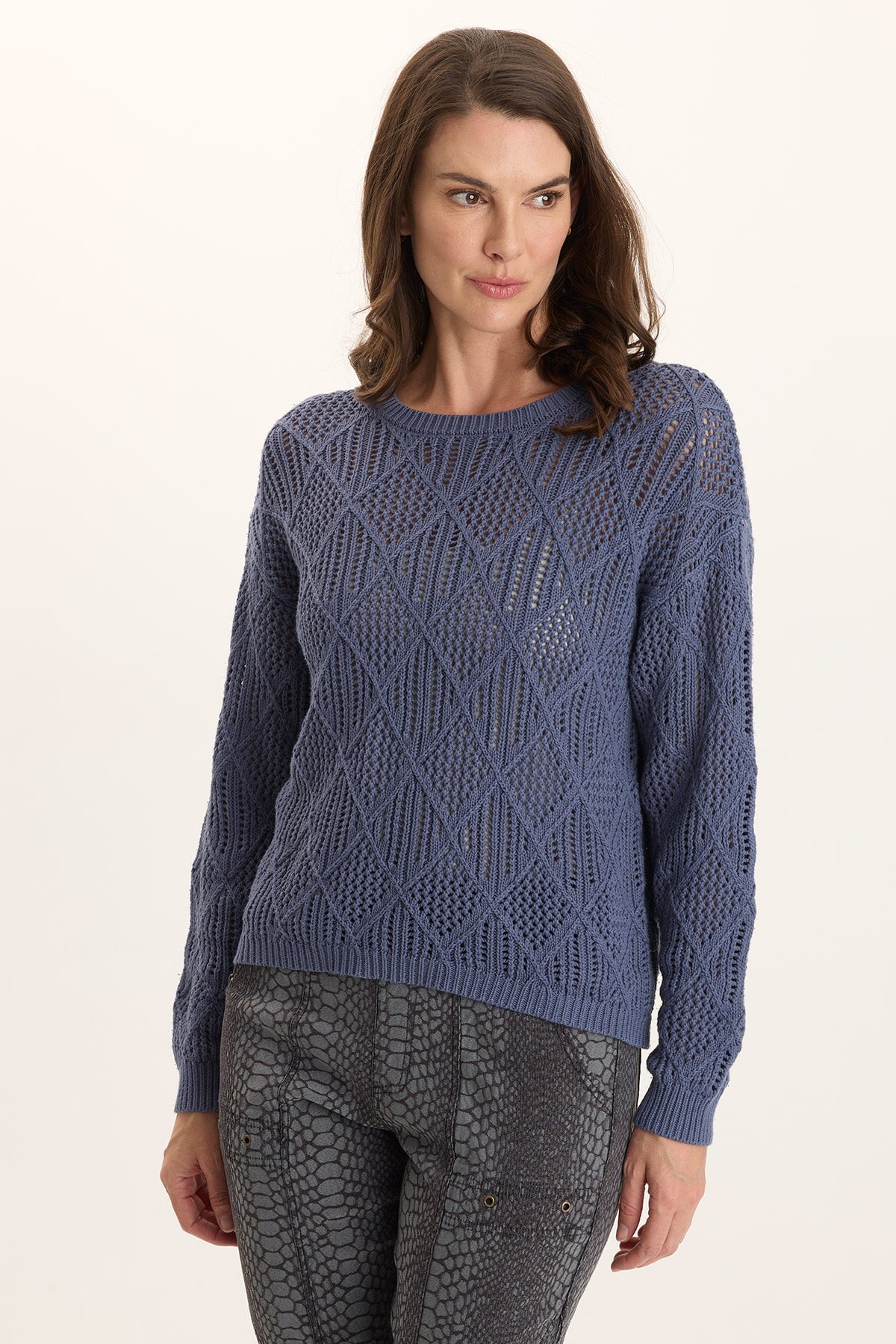 XCVI Rothwell Cotton Knit Relaxed-Fit Sweater Top 