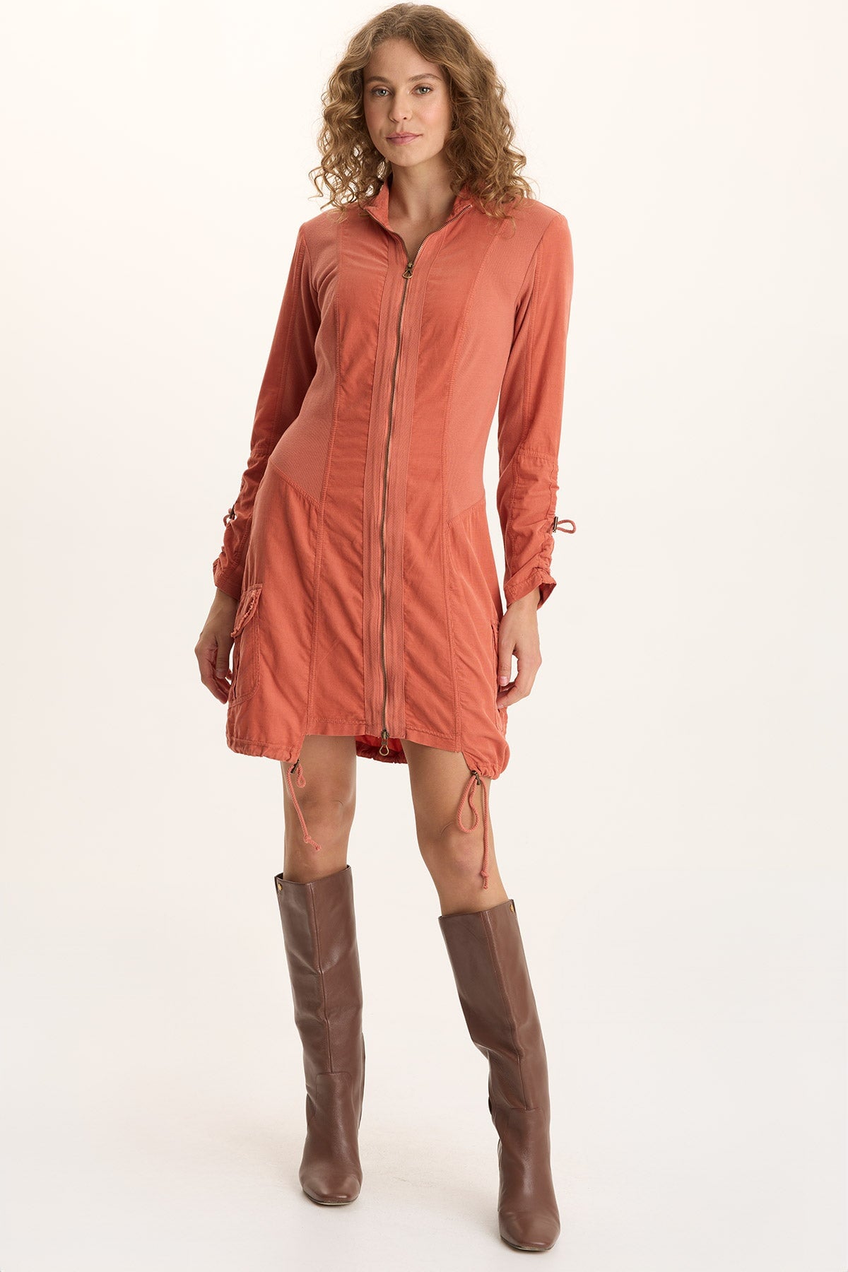XCVI Anu Corduroy/Jersey Cinched Jacket-Dress 