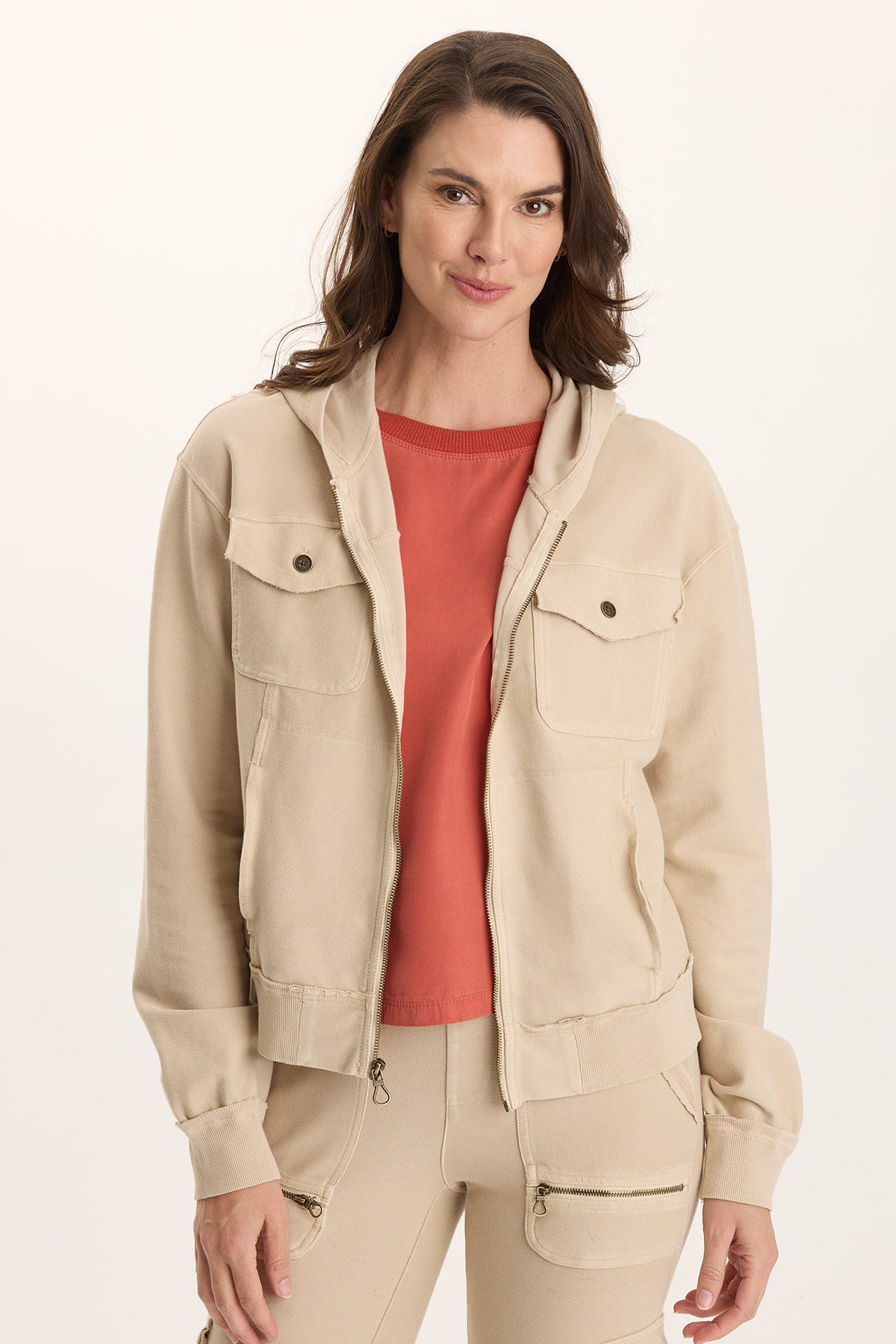 XCVI Balfore Twill Knit Hooded Bomber