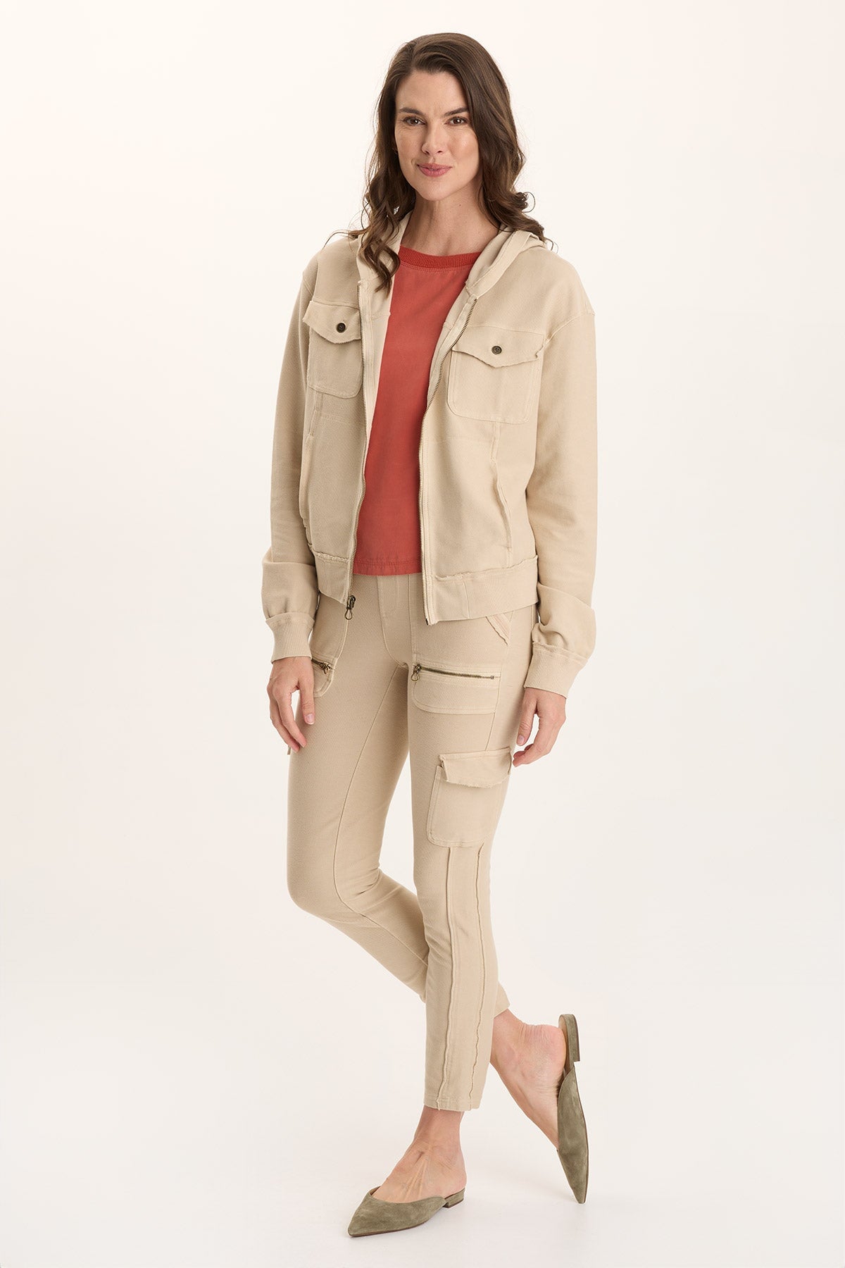 XCVI Balfore Twill Knit Hooded Bomber 