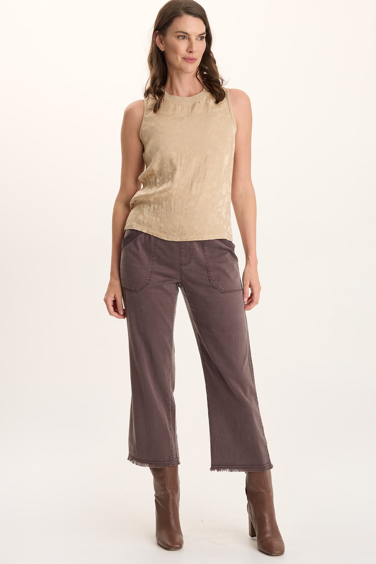 XCVI Daga Tencel Flared Leg Pull-On Crop Pant 