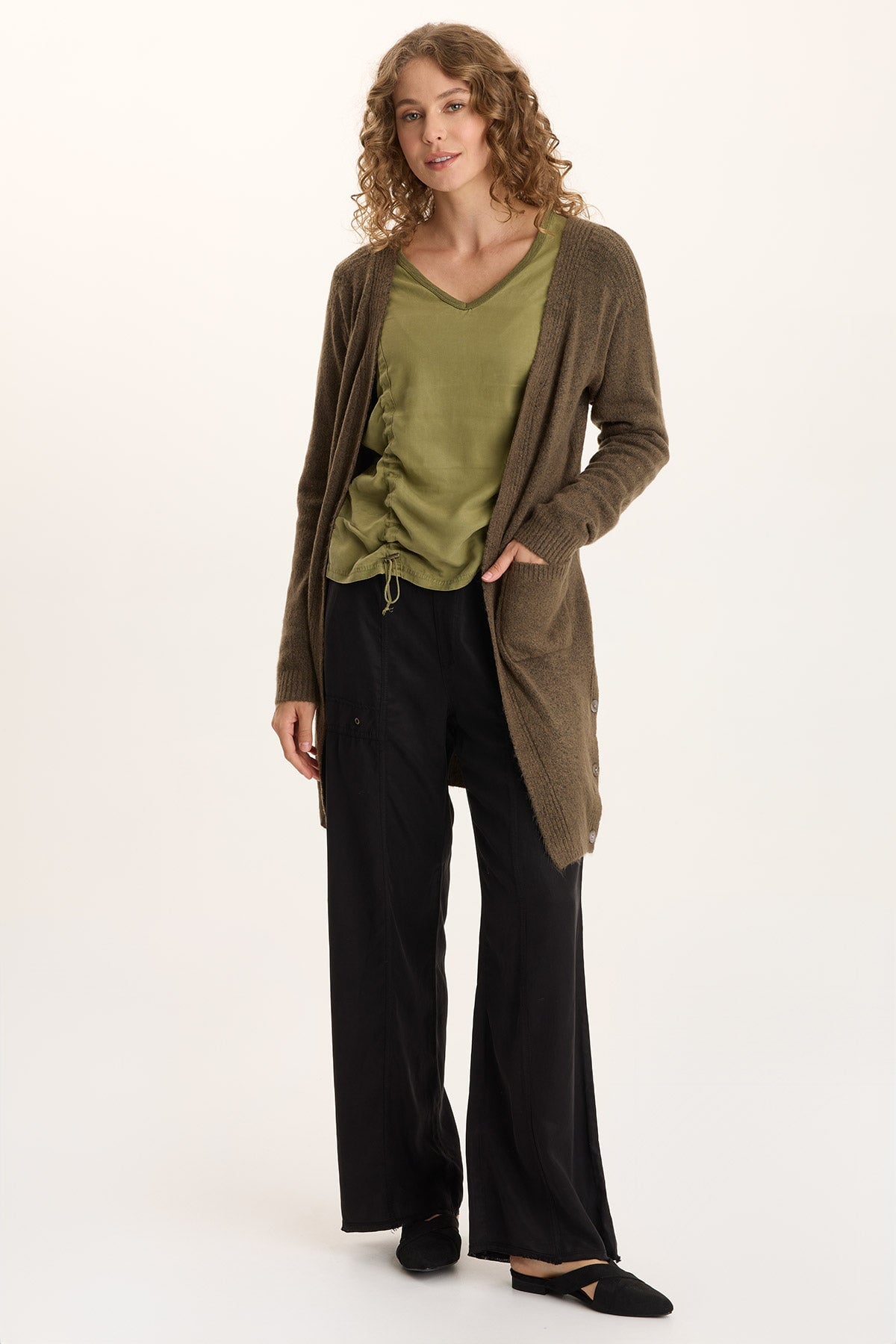 XCVI Bayek Longline Open-Front Knit Cardigan 