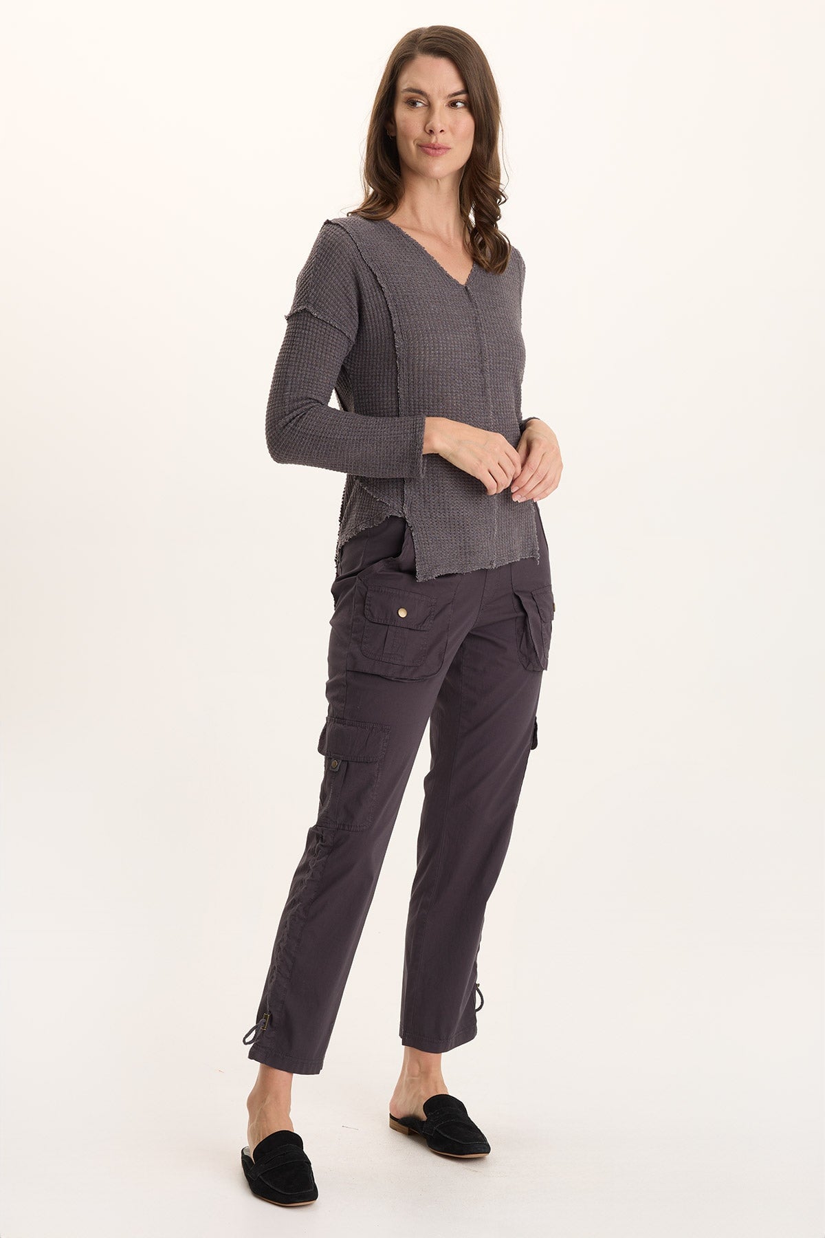 XCVI Keon Adjustable Cord Slim Leg Cargo Pant 
