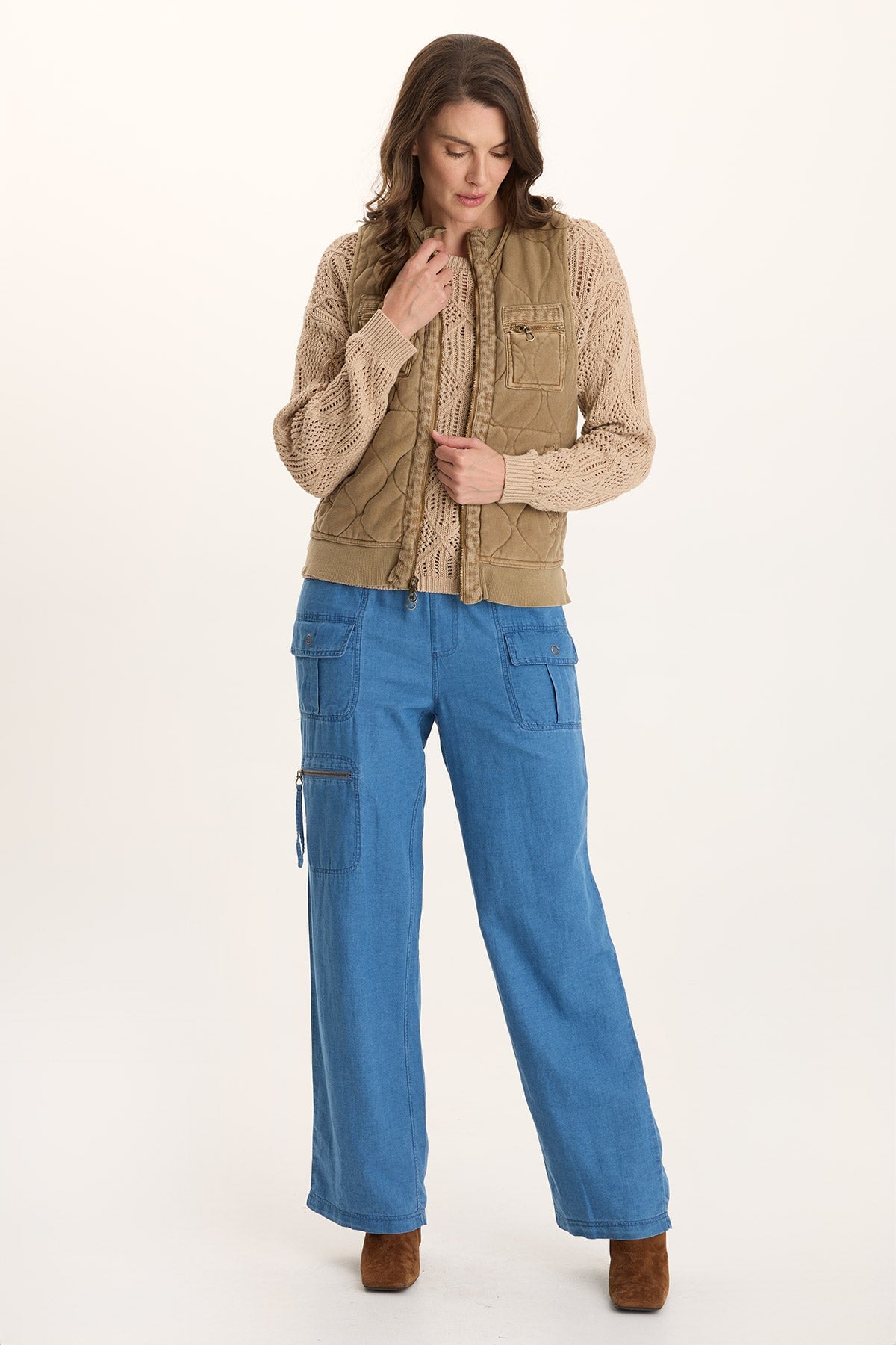 XCVI Aeric Quilted Zipper Pocket Vest 