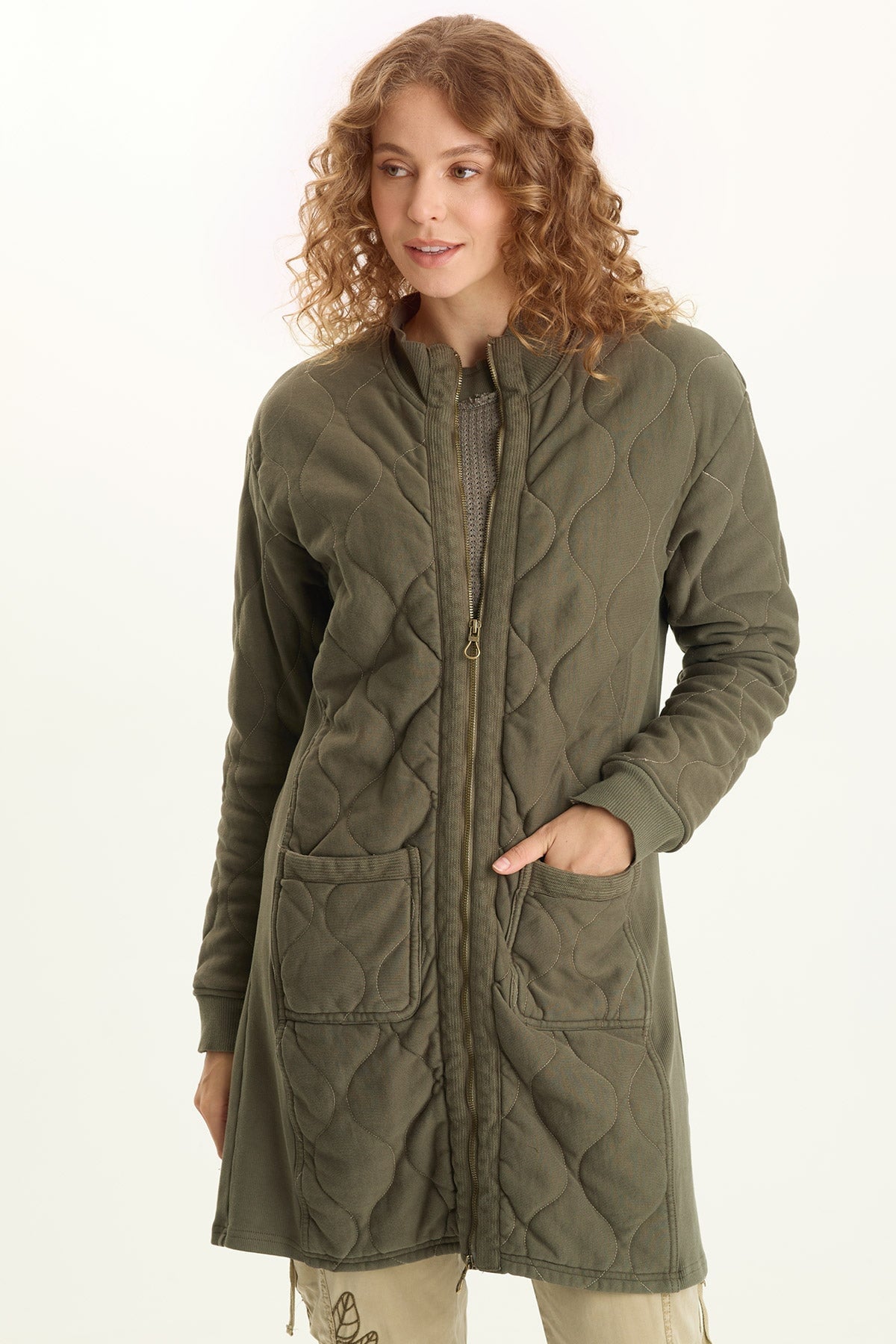 XCVI Torston Quilted Longline Double Zipper Coat