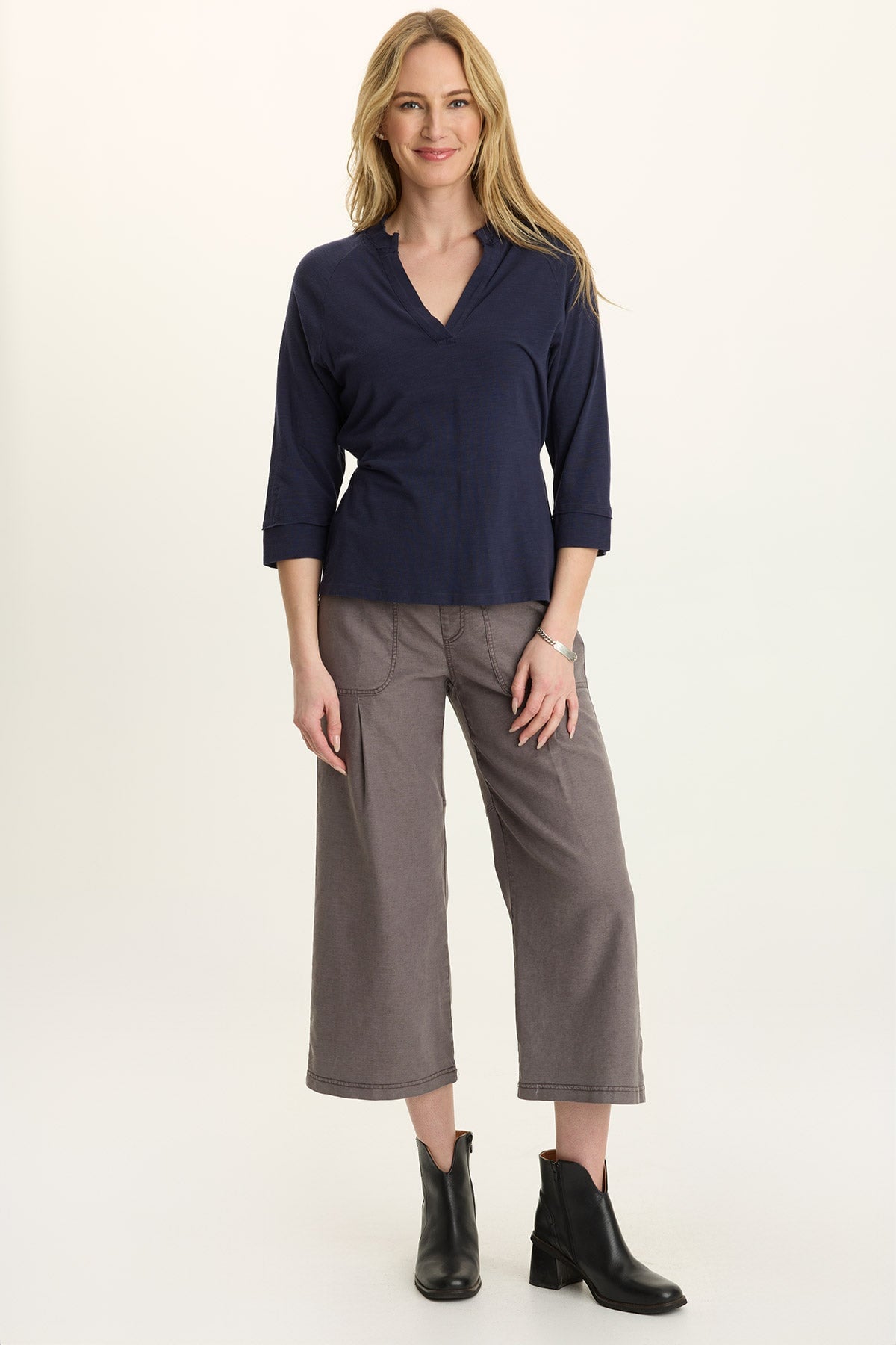 Wearables Eileen Twill Wide-Leg Crop Pant 