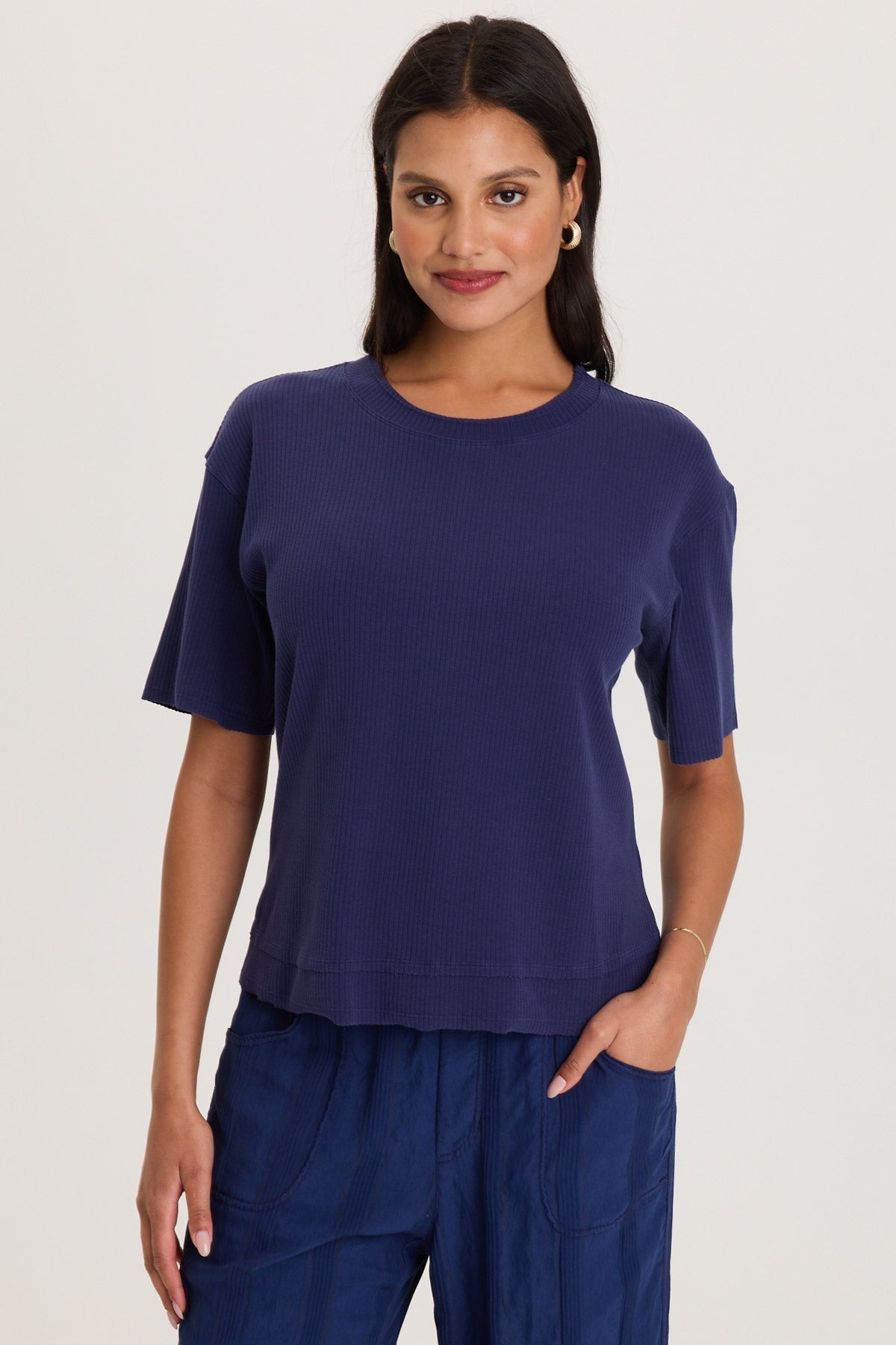 XCVI Cairns Longer Short Sleeve Double Hem Tee 