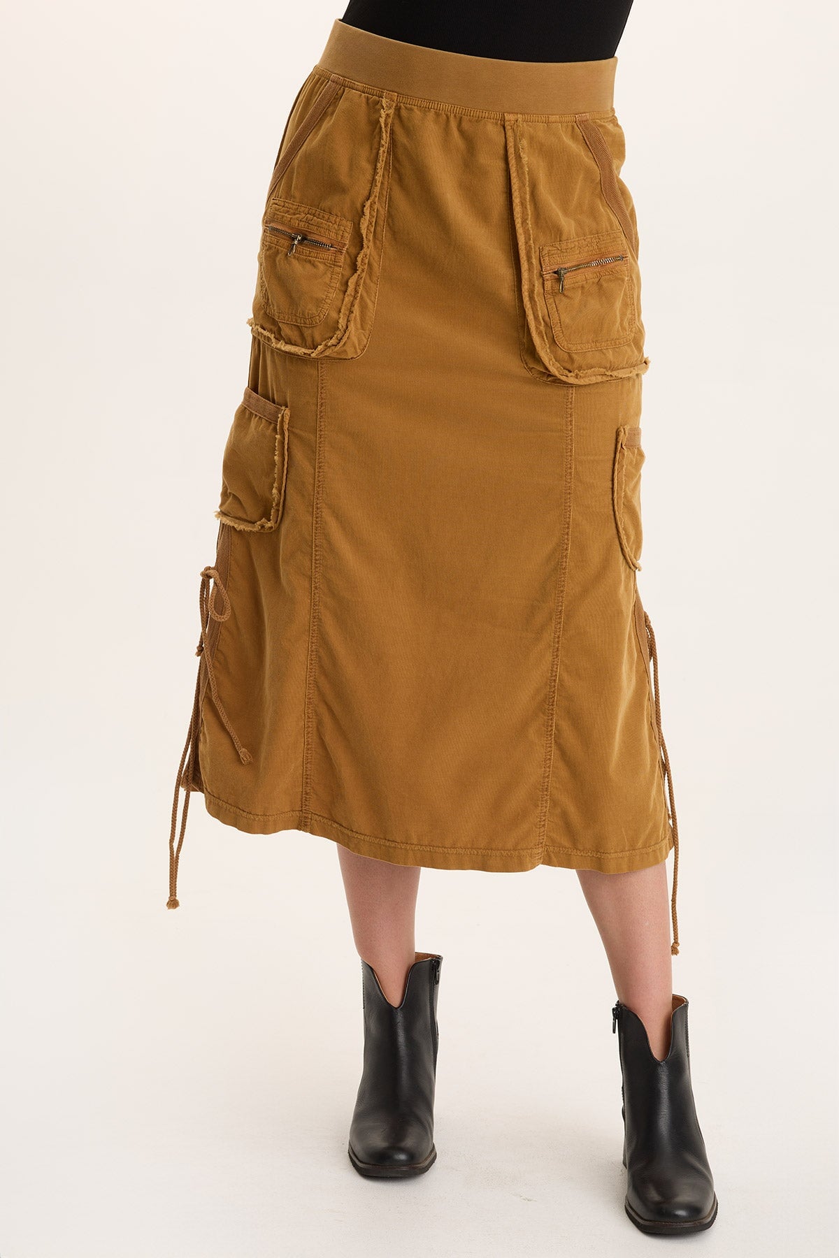 XCVI Sisu Corduroy Adjustable Cargo Midi Skirt 