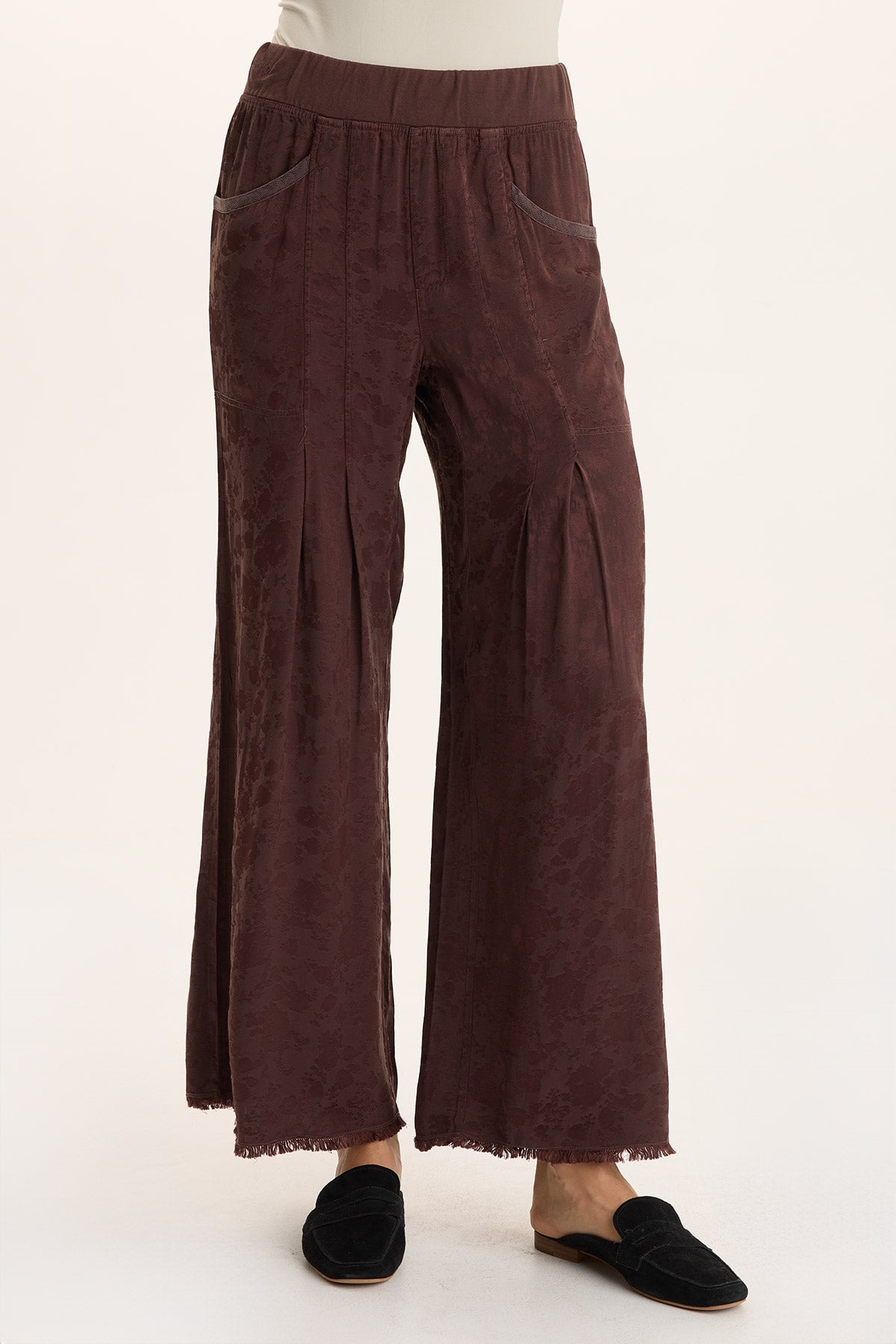 XCVI Twaina Textured Satin Soft Volume Wide Leg Pant 