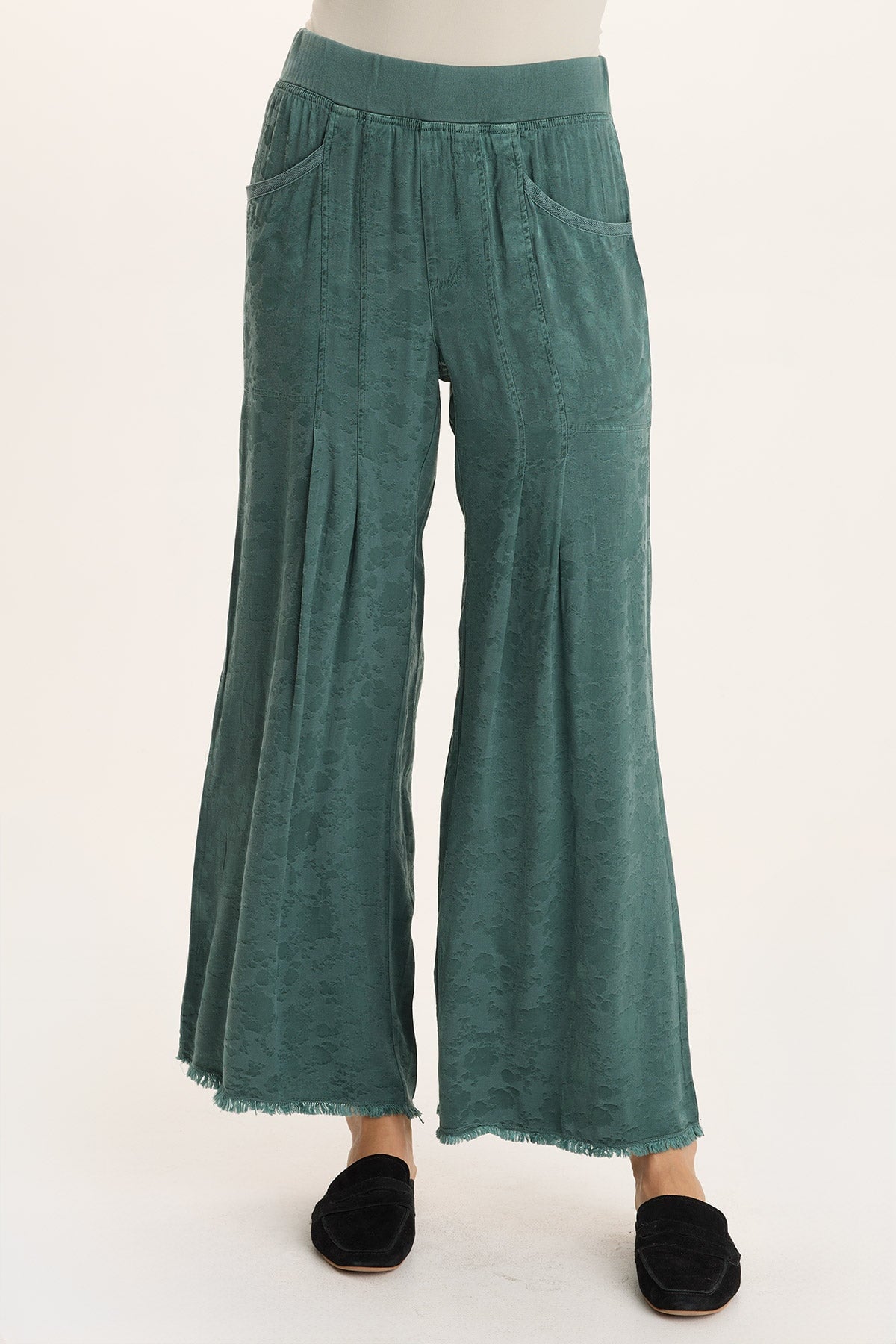 XCVI Twaina Textured Satin Soft Volume Wide Leg Pant 