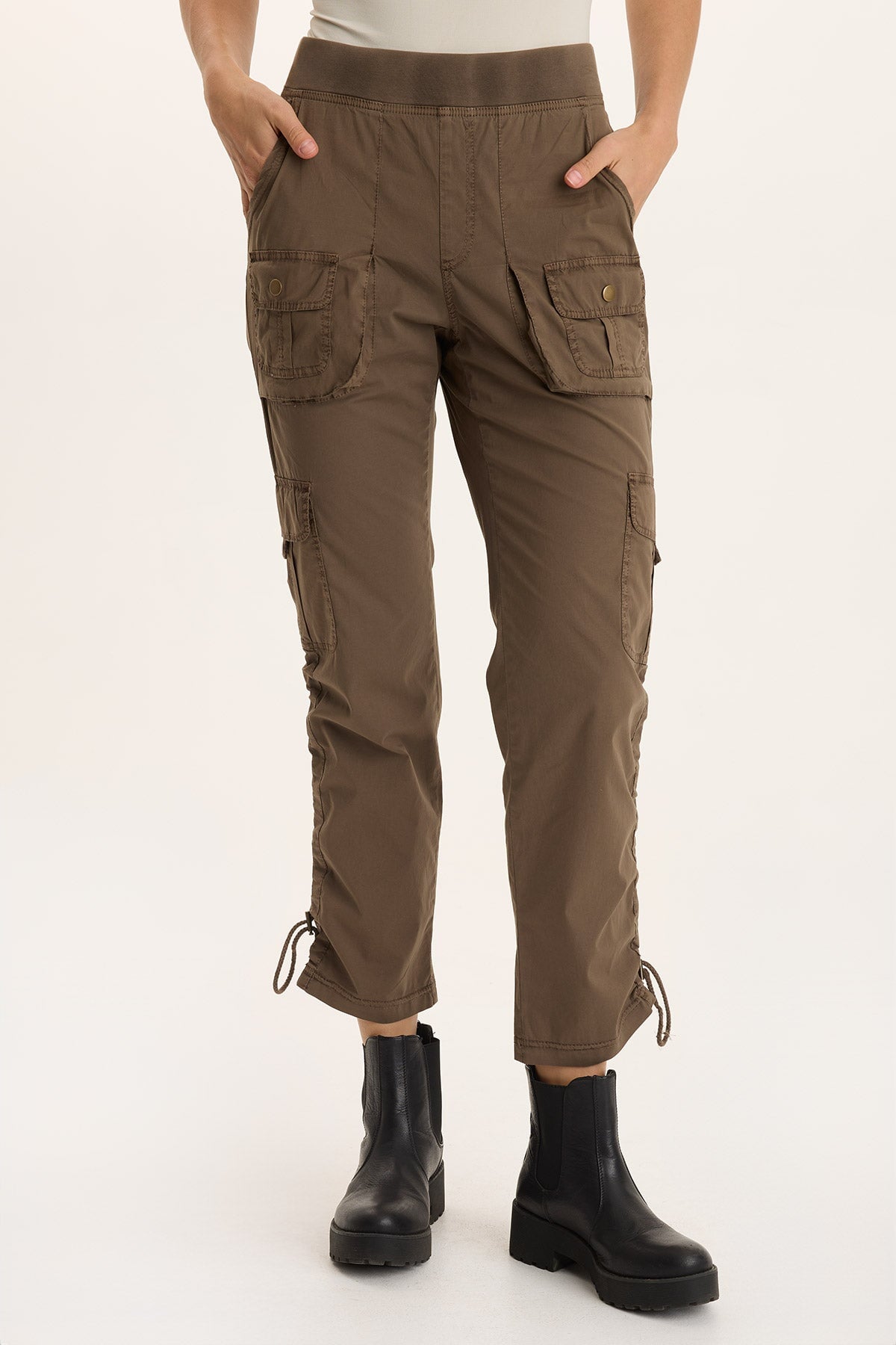 XCVI Keon Adjustable Cord Slim Leg Cargo Pant 