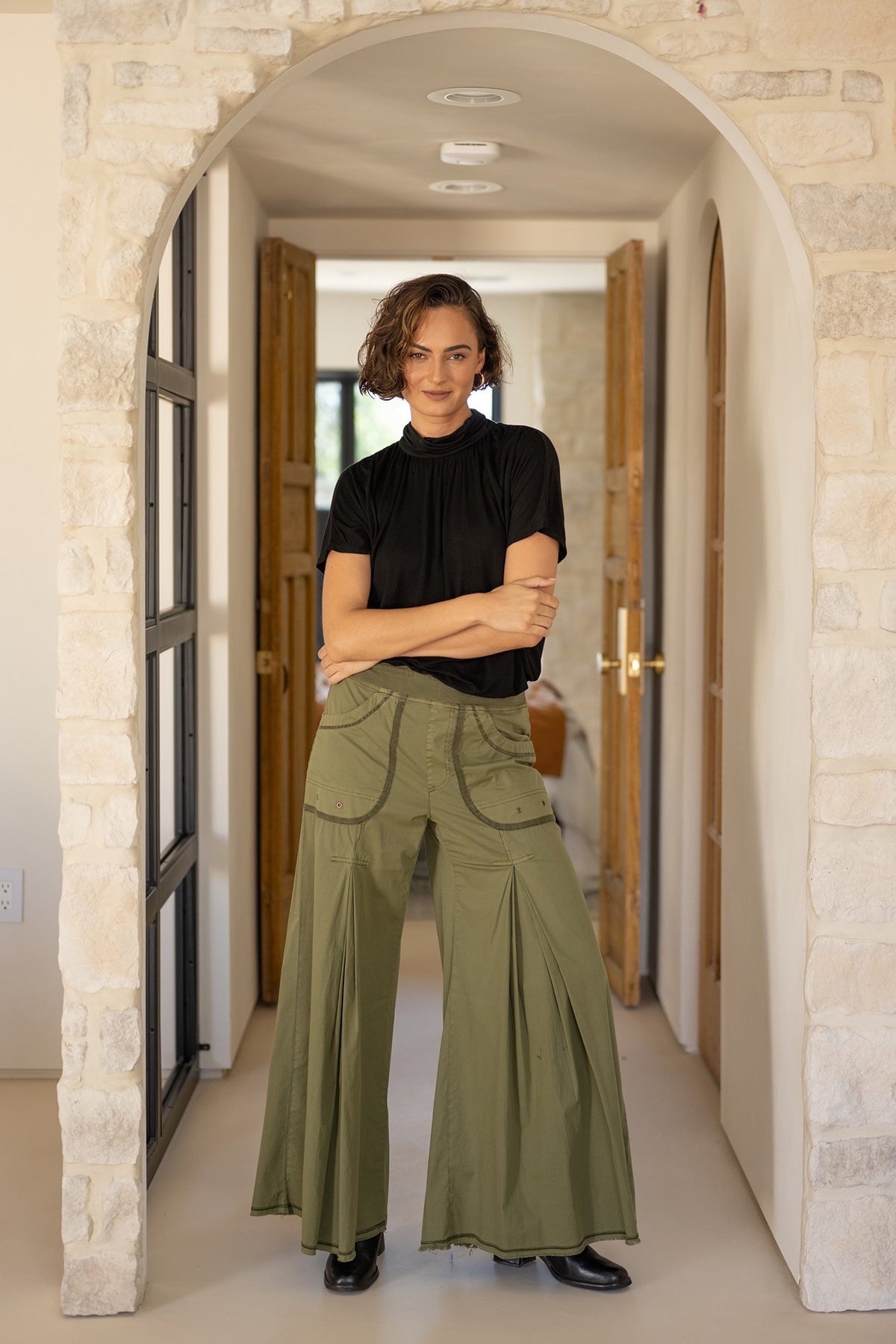 XCVI Nevins Soft Volume Wide Leg Drawstring Pant