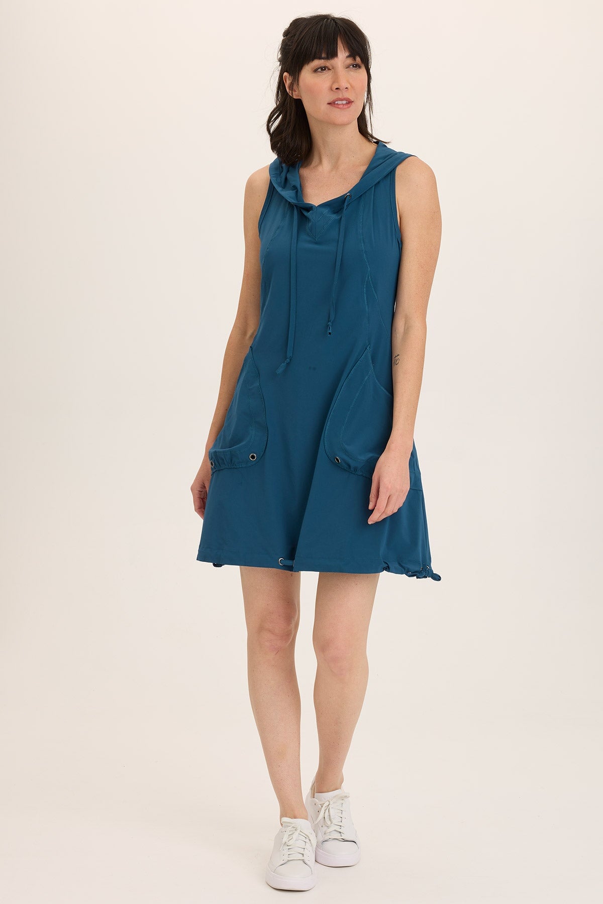 Wearables Sumi Active Whisper Stretch Hooded Cargo Mini Dress 