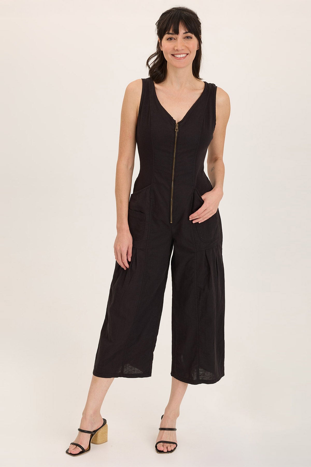 Wearables Linen Macgowan Wide Leg Zipper Jumpsuit 