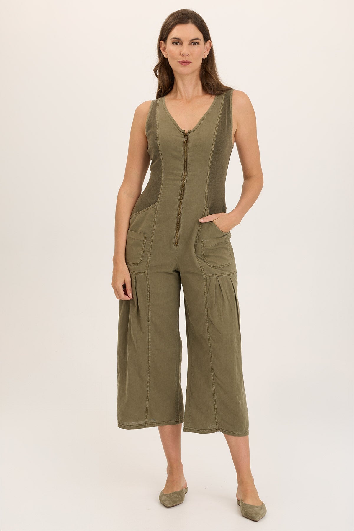 Wearables Linen Macgowan Wide Leg Zipper Jumpsuit 